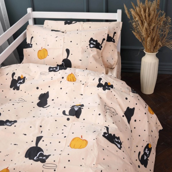 Фото - Комплект постельного белья MirSon Бязь Kids Time 17-0856 Pumpkitty 220х240 (2200011706405)
